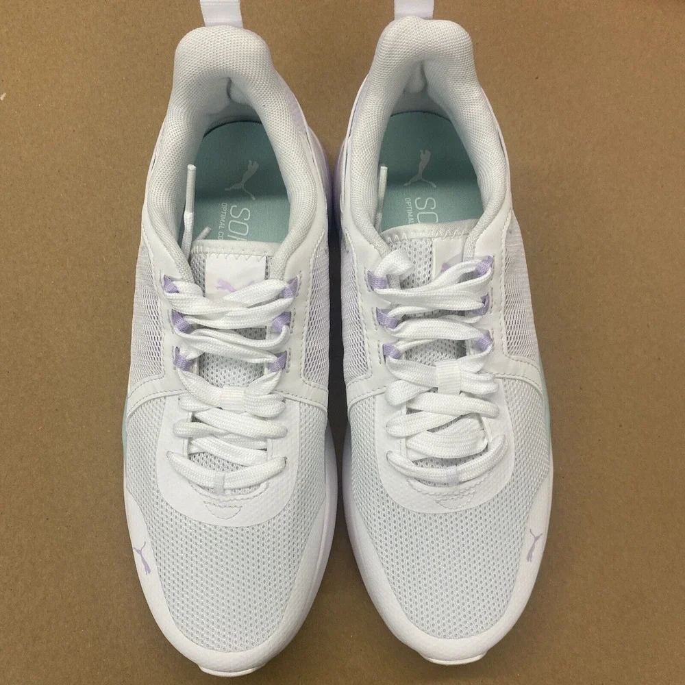 Puma Anzarun Running Shoes Women's‎ 9.5 White Glow Light Lavender 374255-22